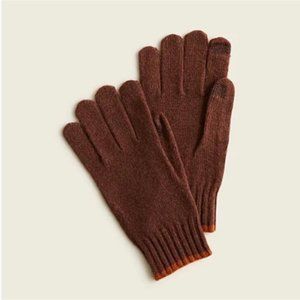 NWT J. Crew | Brown Tipped Lambswool Ribbed Neutral Gloves